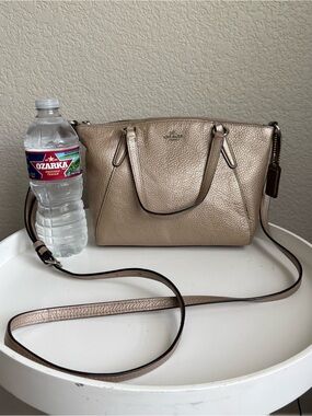 Coach Mini Kelsey Satchel in Metallic Gold